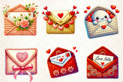 Valentine Crochet Envelopes Clipart Bundle - CraftNest - Digital Crafting and Art