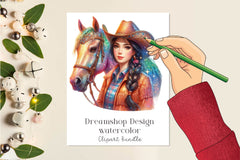 Cowgirl Cowgirls Clipart Bundle - CraftNest - Digital Crafting and Art