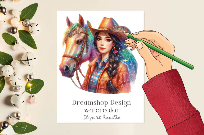 Cowgirl Cowgirls Clipart Bundle - CraftNest - Digital Crafting and Art
