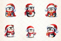 Cute Penguin Christmas Clipart Bundle - CraftNest - Digital Crafting and Art