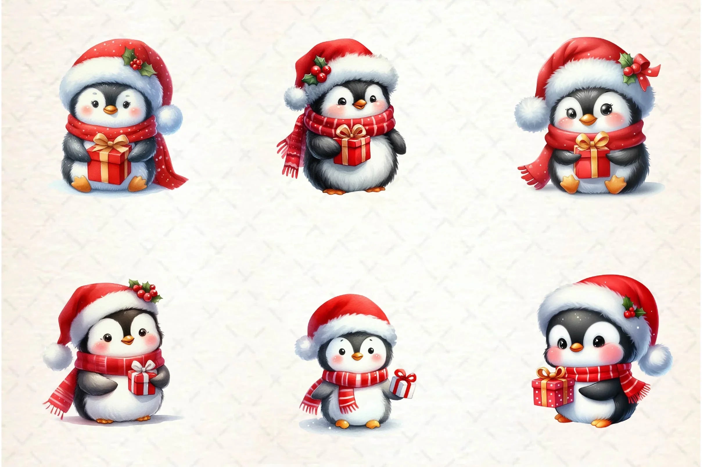 Cute Penguin Christmas Clipart Bundle - CraftNest - Digital Crafting and Art