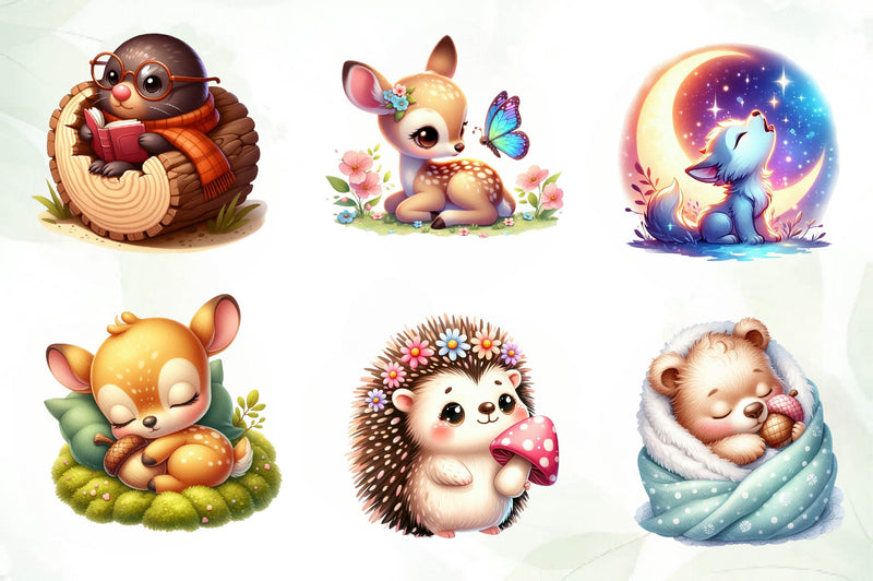 Woodland Forest Animals Clipart Bundle - CraftNest - Digital Crafting and Art