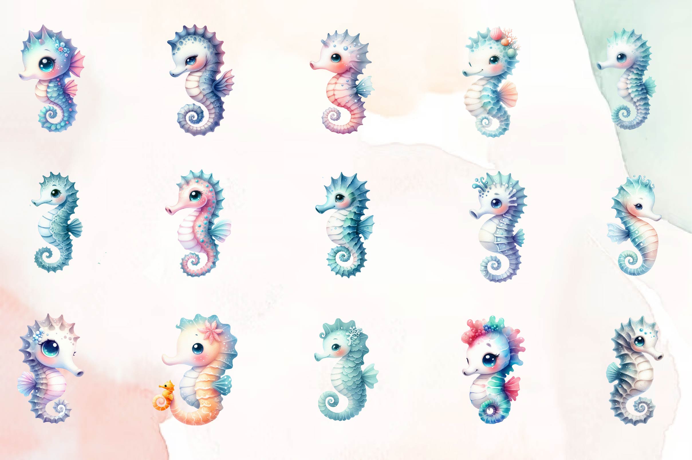 Fantasy Seahorse Clipart Bundle - CraftNest - Digital Crafting and Art