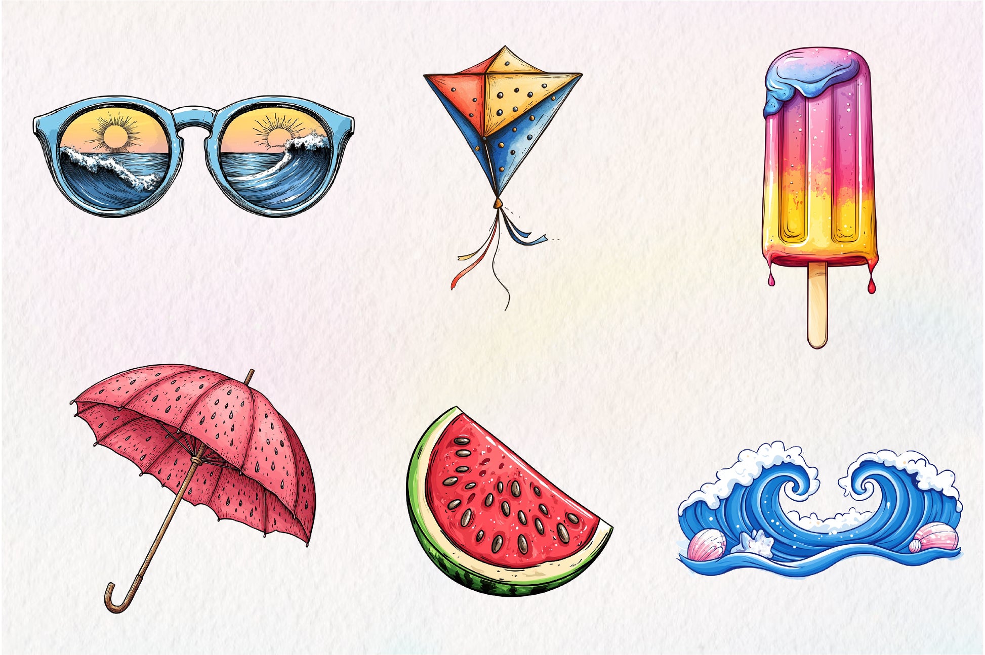 Abstracts Cute Summer Clipart Bundle - CraftNest - Digital Crafting and Art