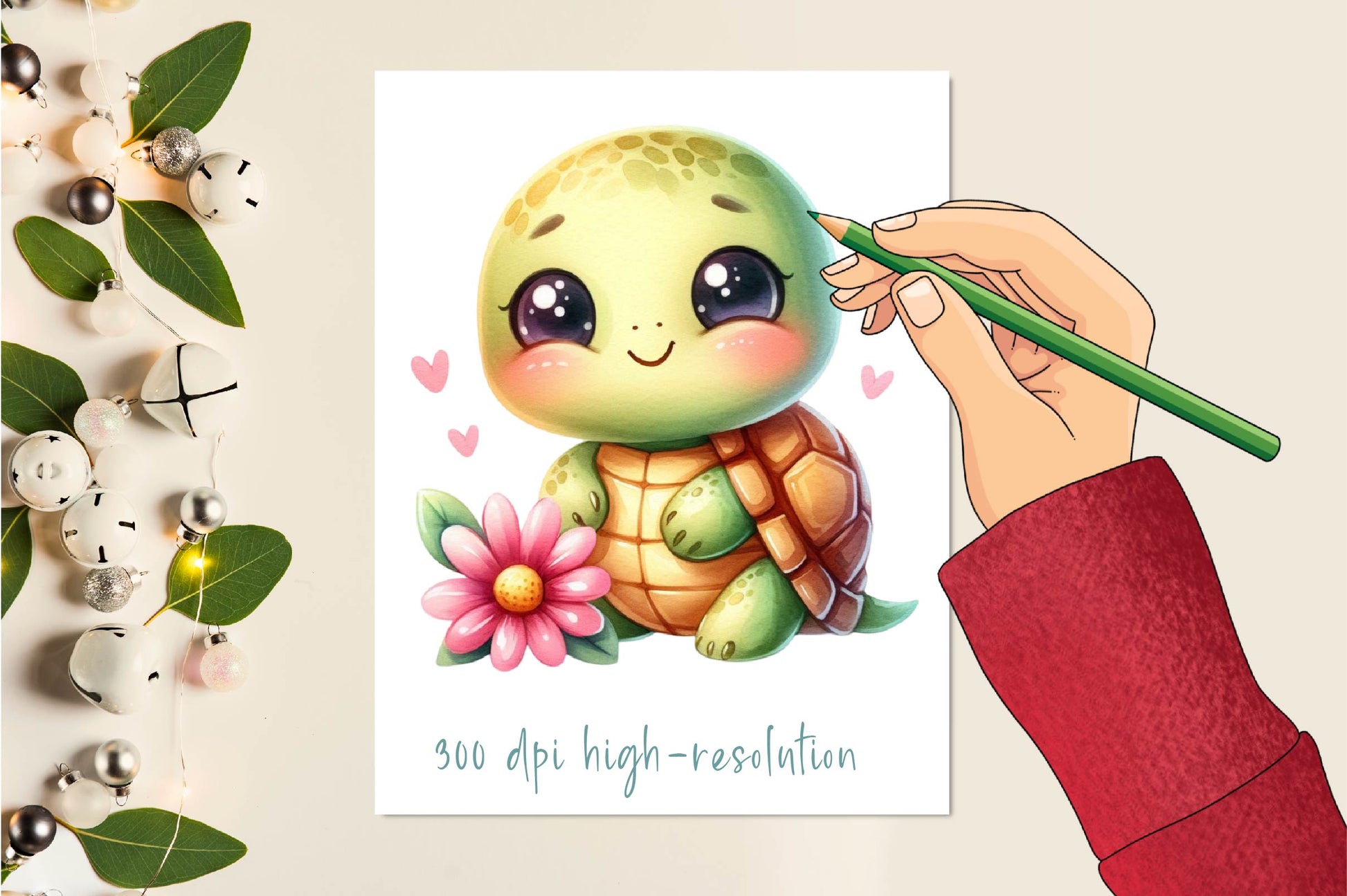 Turtle With A Flower Clipart Bundle - CraftNest - Digital Crafting and Art