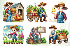 Spring Farmer Clipart Bundle - CraftNest - Digital Crafting and Art