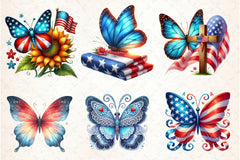 Memorial Day Butterfly Clipart Bundle - CraftNest - Digital Crafting and Art