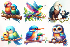 Mom And Baby Bird Clipart Bundle - CraftNest - Digital Crafting and Art