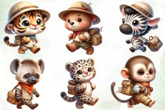 Cute Safari Animals Jungle Animals Clipart Bundle - CraftNest - Digital Crafting and Art