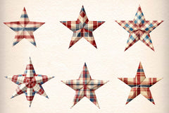 Americana Plaid Star Clipart Bundle - CraftNest - Digital Crafting and Art