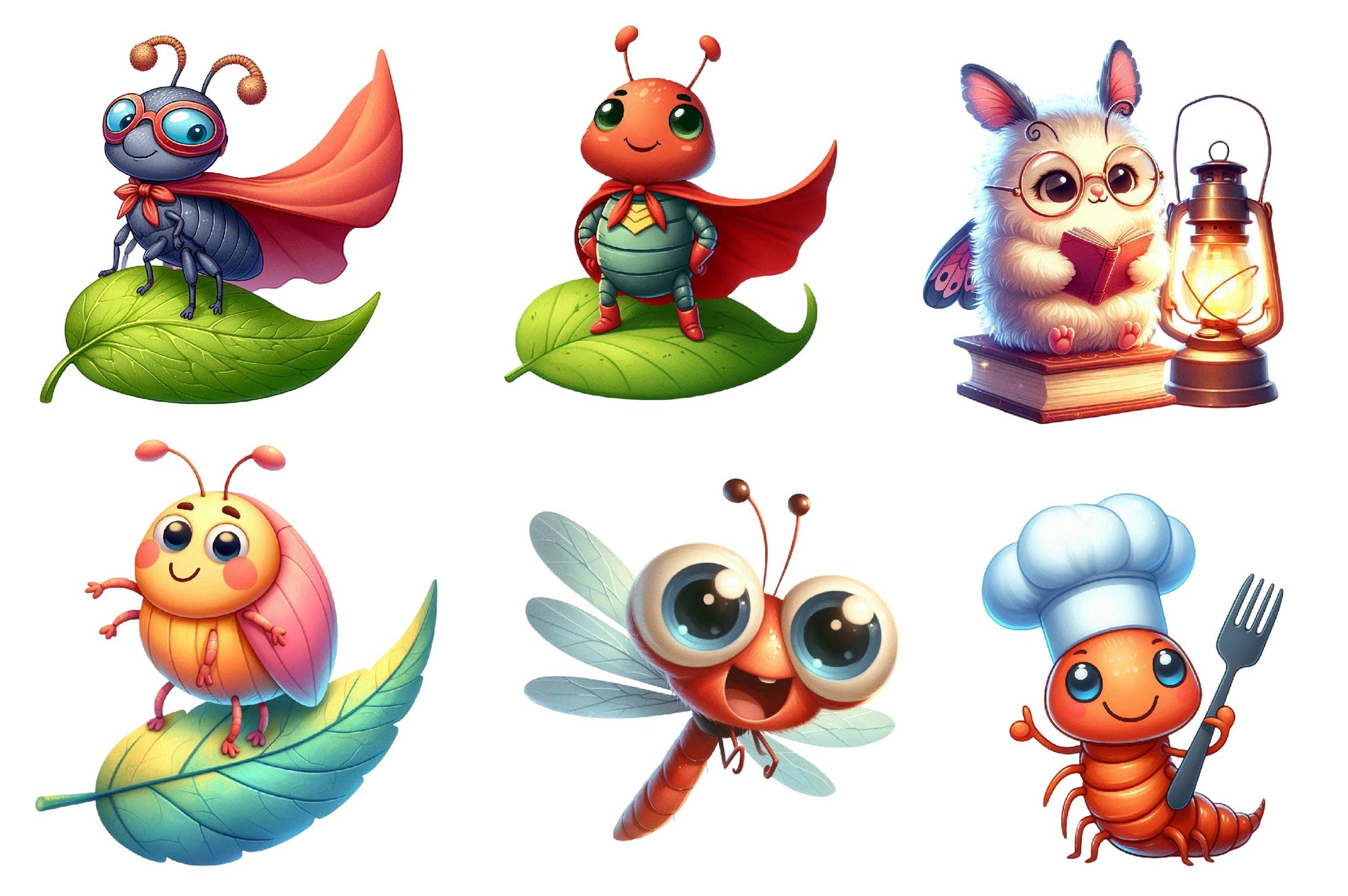 Cute Funny Cartoon Insects Clipart Bundle - CraftNest - Digital Crafting and Art