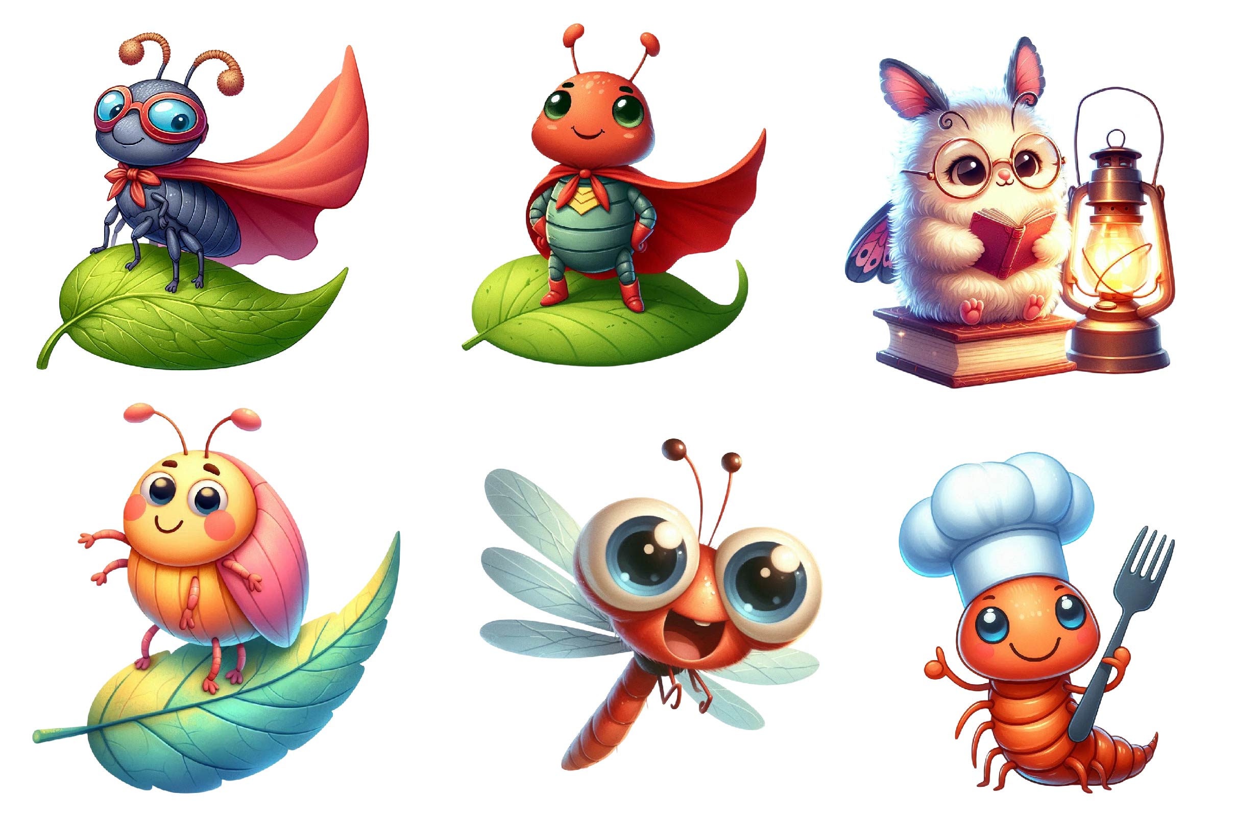 Cute Funny Cartoon Insects Clipart Bundle - CraftNest - Digital Crafting and Art