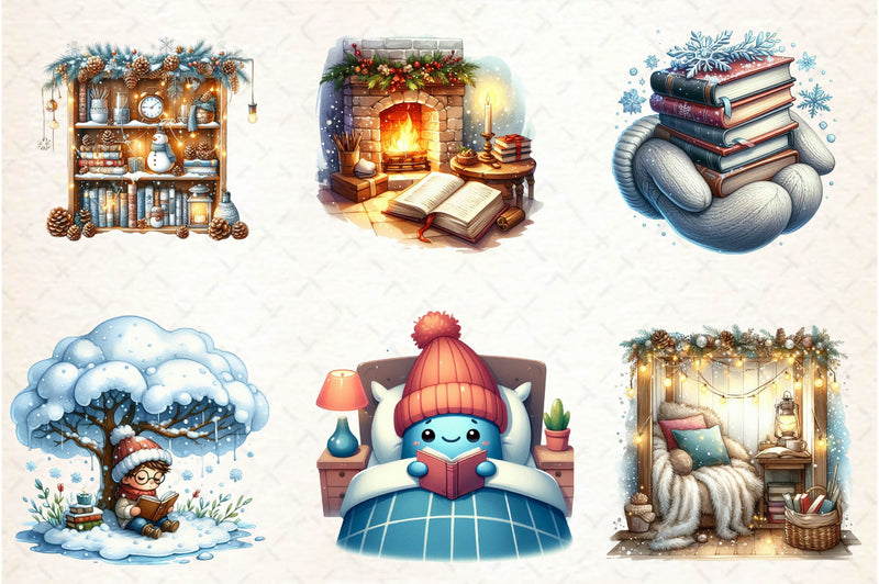 Chilly Reading Day Clipart Bundle - CraftNest - Digital Crafting and Art