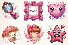 Glitter Pink Happy Valentine Clipart Bundle - CraftNest - Digital Crafting and Art