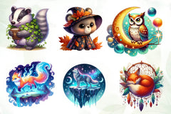 Magical Woodland Animals Creatures Clipart Bundle - CraftNest - Digital Crafting and Art