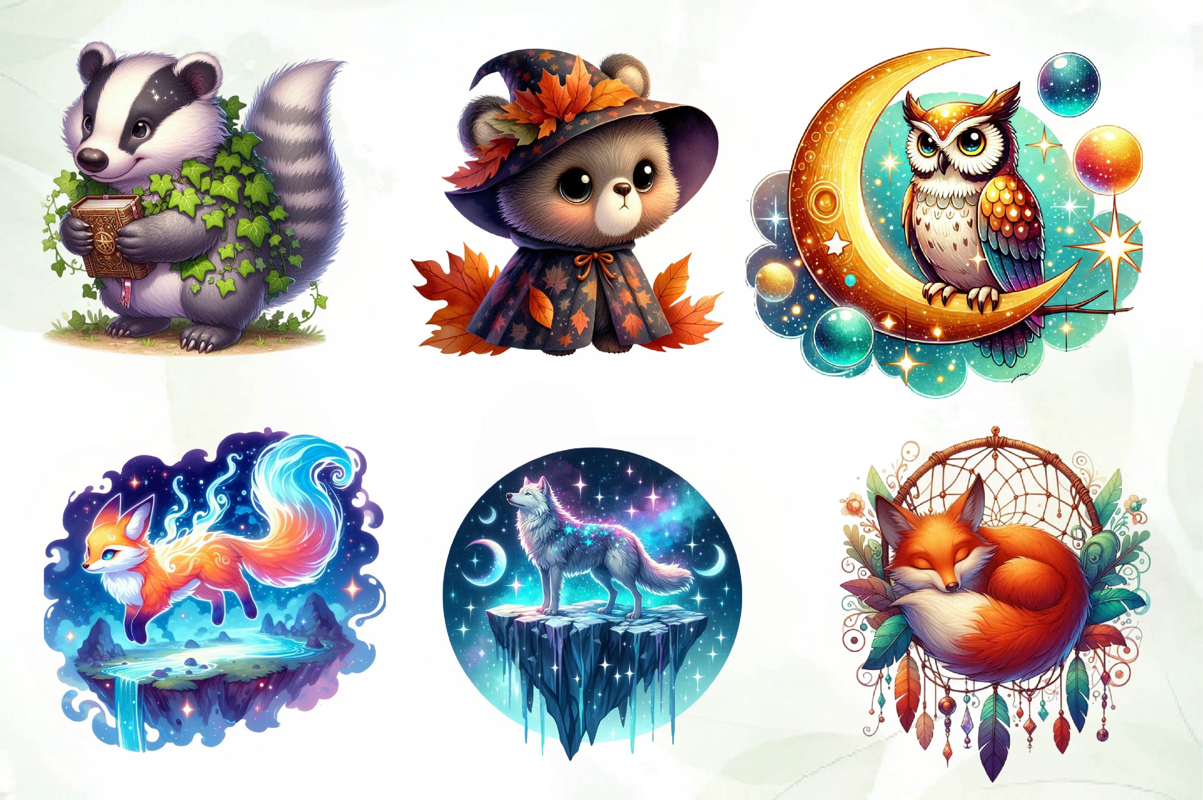 Magical Woodland Animals Creatures Clipart Bundle - CraftNest - Digital Crafting and Art
