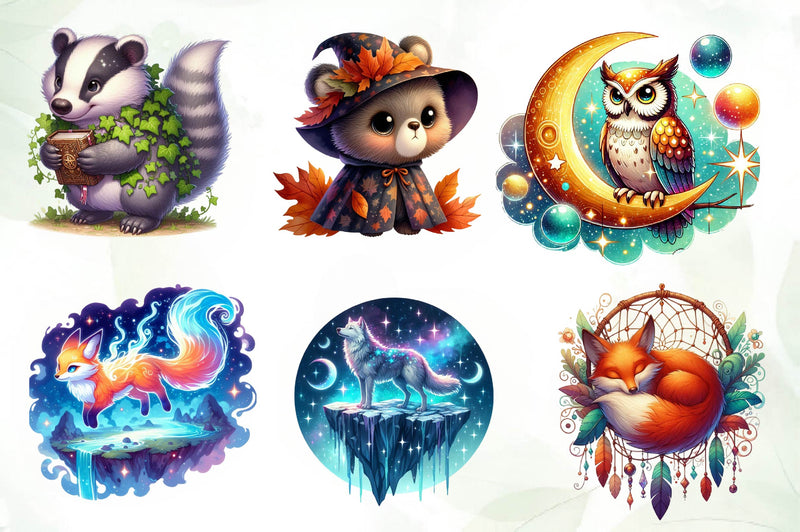 Magical Woodland Animals Creatures Clipart Bundle - CraftNest - Digital Crafting and Art