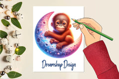 Cute Orangutan Clipart Bundle - CraftNest - Digital Crafting and Art