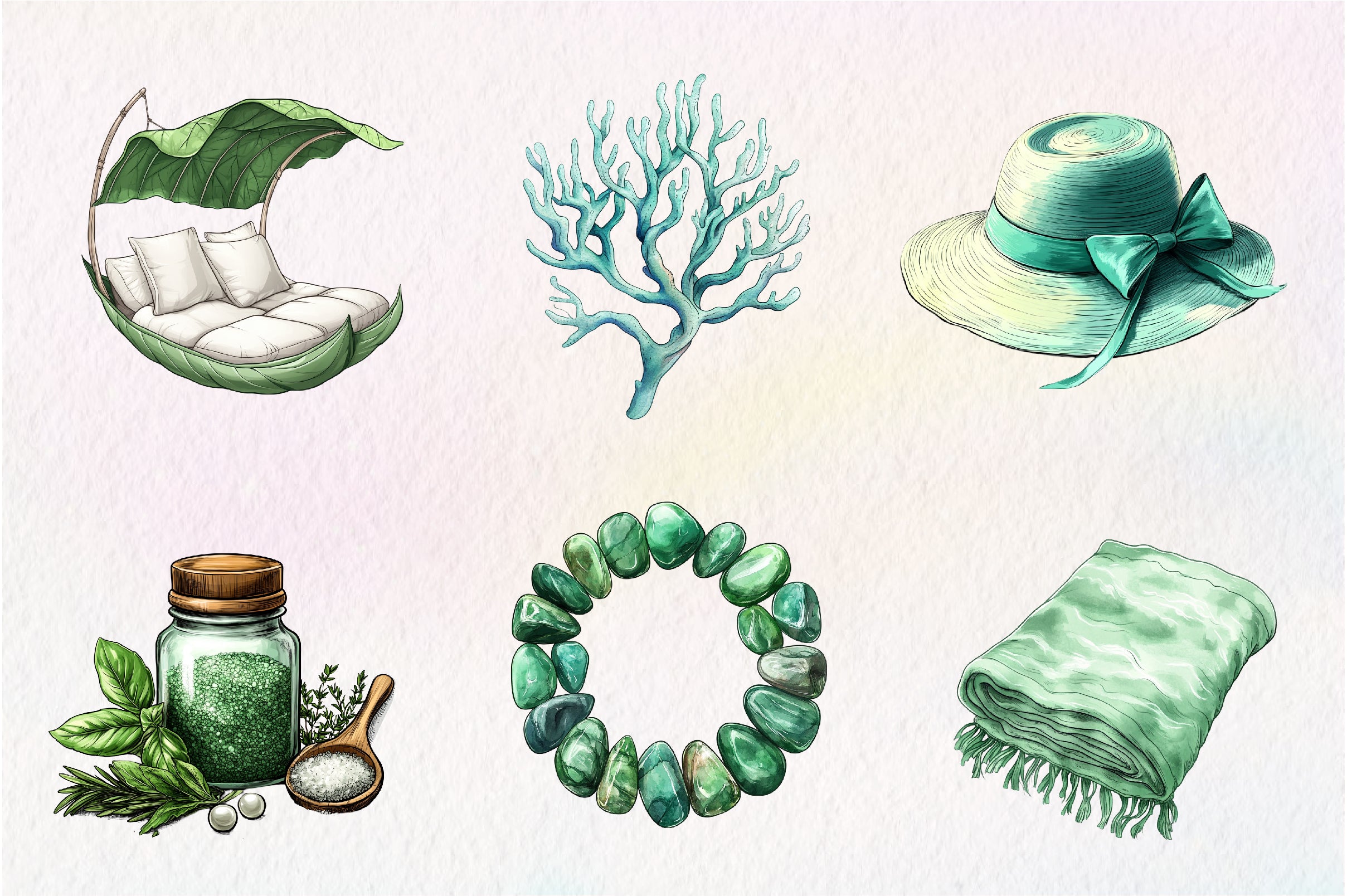 Summer Coastal Serenity Clipart Bundle - CraftNest - Digital Crafting and Art