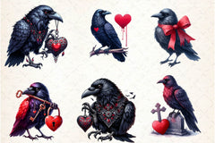 Valentine Gothic Ravens Clipart Bundle - CraftNest - Digital Crafting and Art