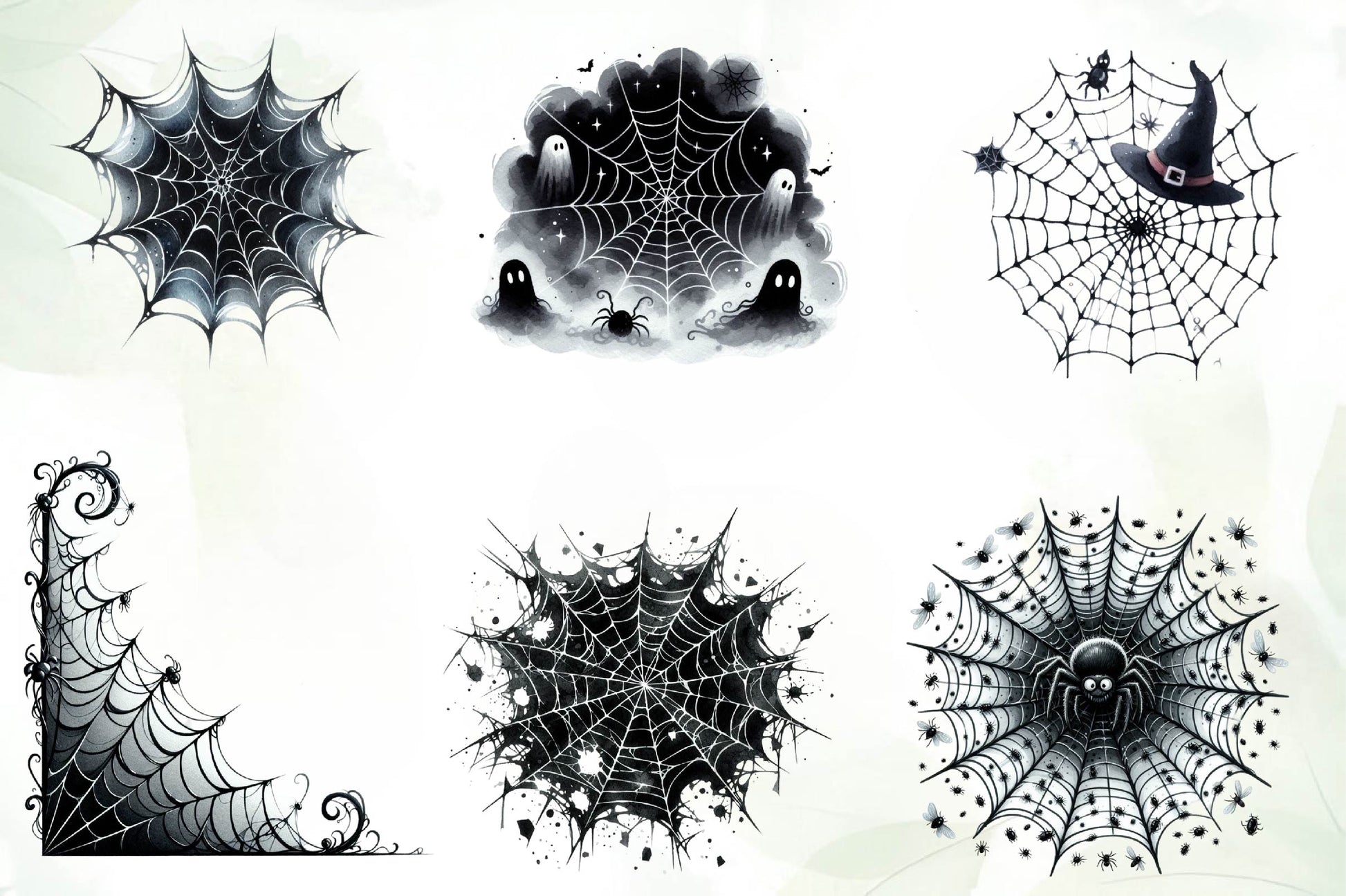 Black Cobweb Frame Halloween Spider Web Clipart Bundle - CraftNest - Digital Crafting and Art