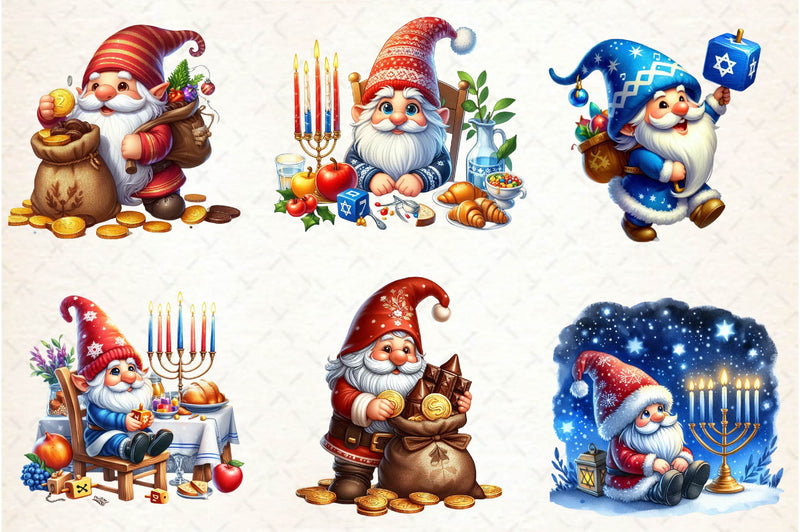 Gnome Hanukkah Clipart Bundle - CraftNest - Digital Crafting and Art