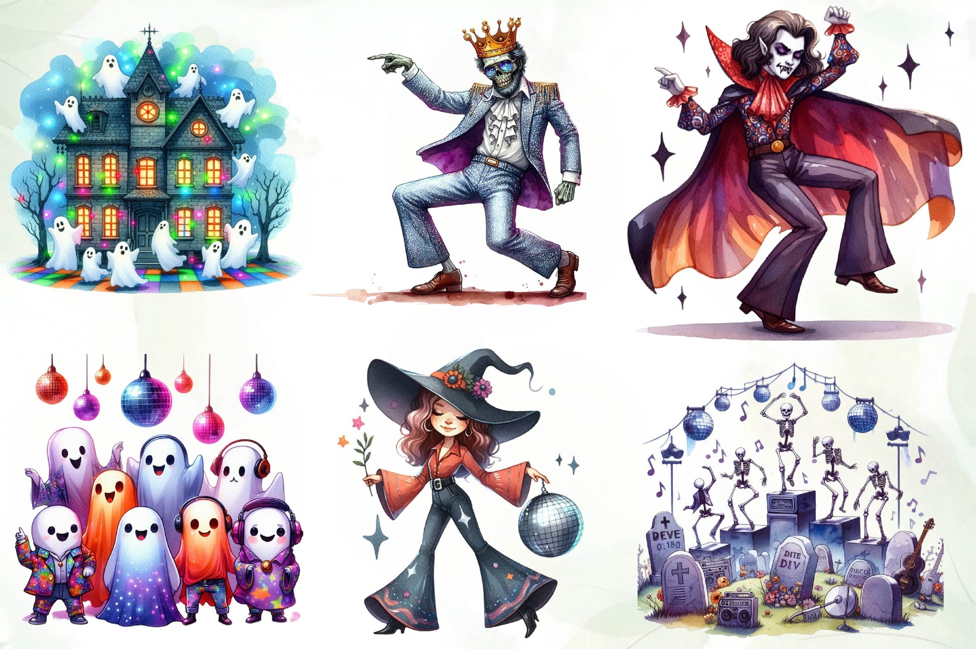 Disco Halloween Clipart Bundle 1 - CraftNest - Digital Crafting and Art