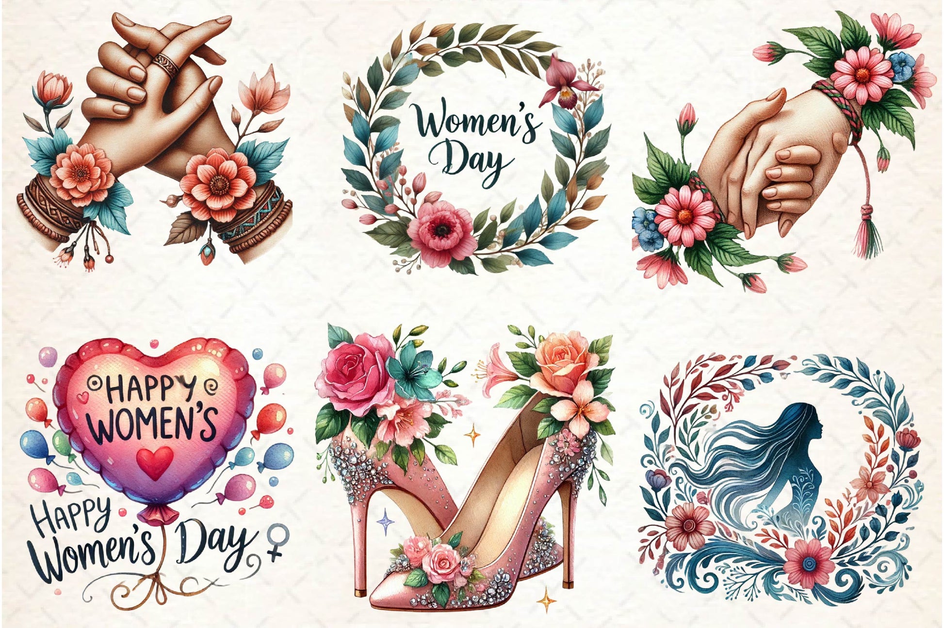 Women's Day Clipart Bundle - CraftNest - Digital Crafting and Art