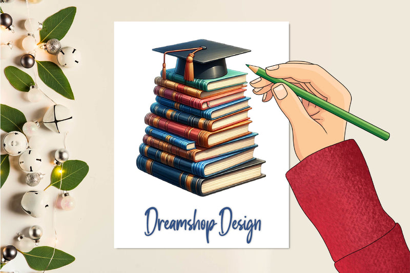 Graduation With Books Clipart Bundle - CraftNest - Digital Crafting and Art