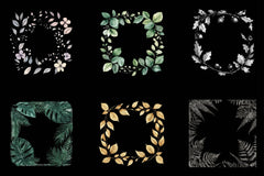 Ink Leaf Frame Backgrounds Clipart Bundle - CraftNest - Digital Crafting and Art