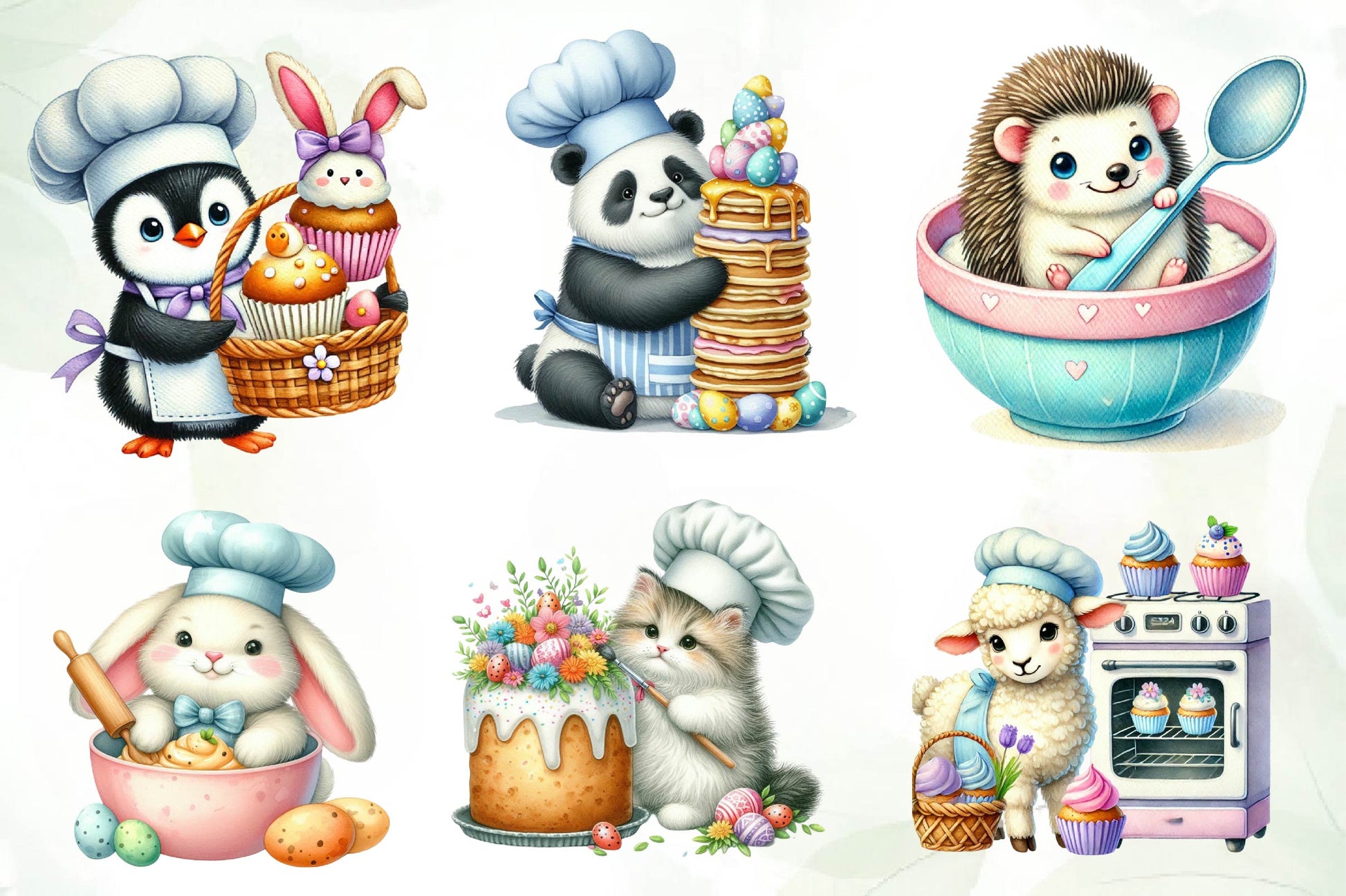 Eastertime Cooking Animals Clipart Bundle - CraftNest - Digital Crafting and Art