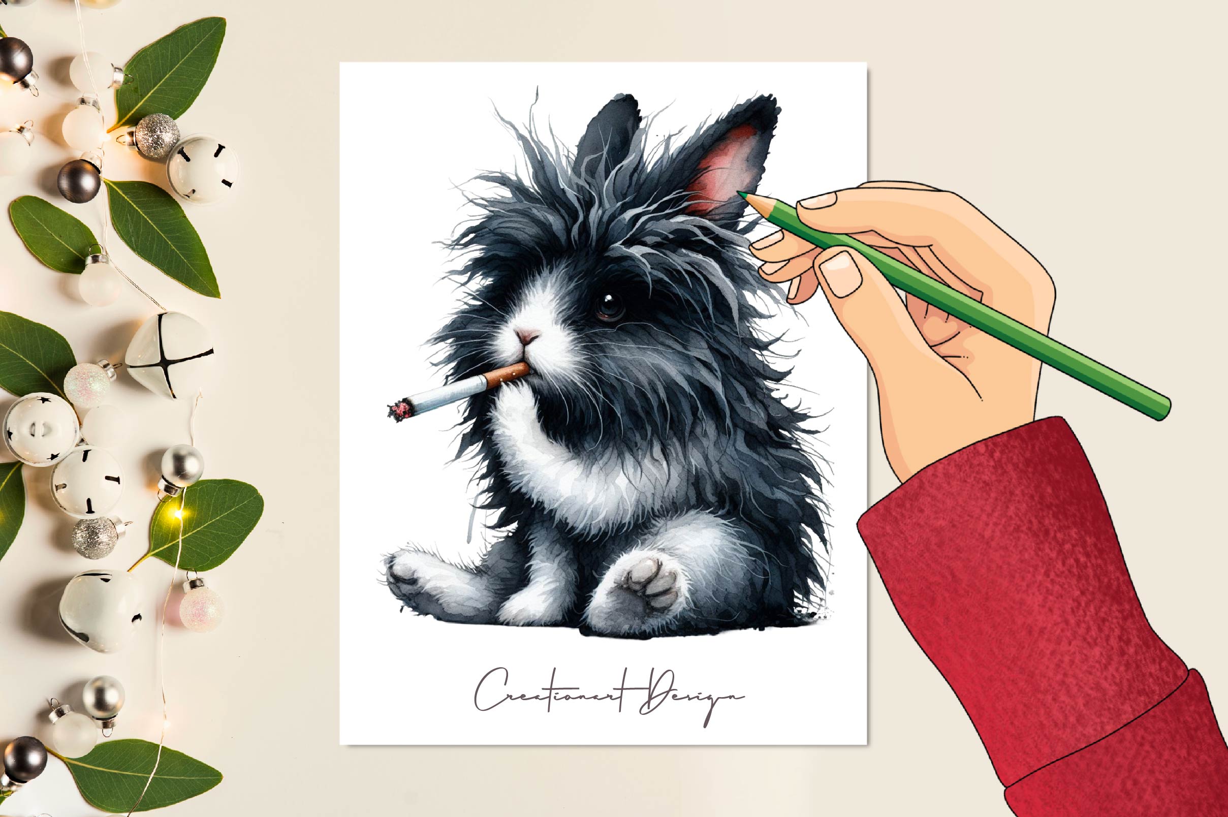 Creepy Black Bunny Clipart Bundle - CraftNest - Digital Crafting and Art