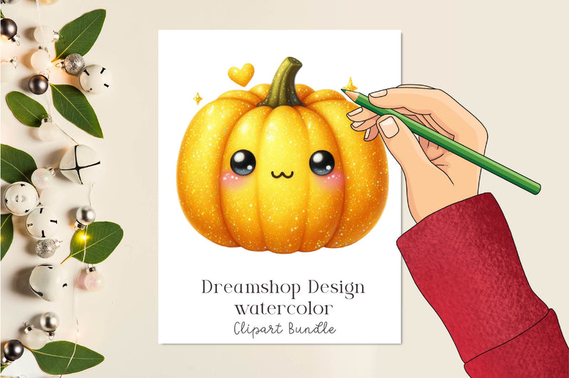 Halloween Cute Pumpkin Clipart Bundle - CraftNest - Digital Crafting and Art