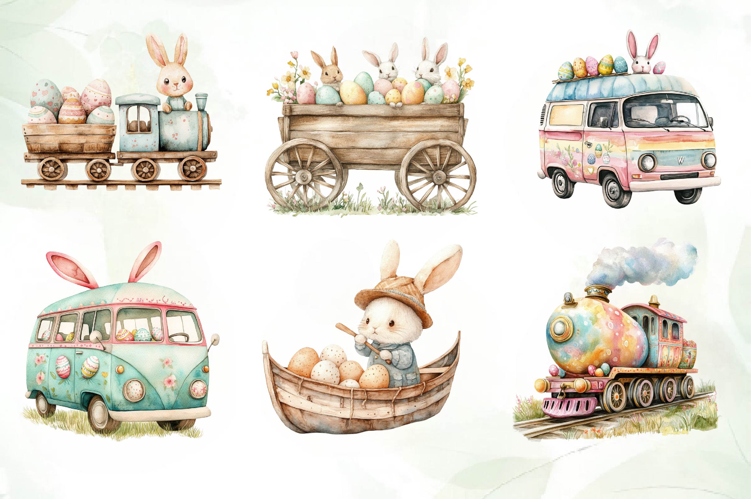 Transportation Easter Clipart Bundle 1 - CraftNest - Digital Crafting and Art