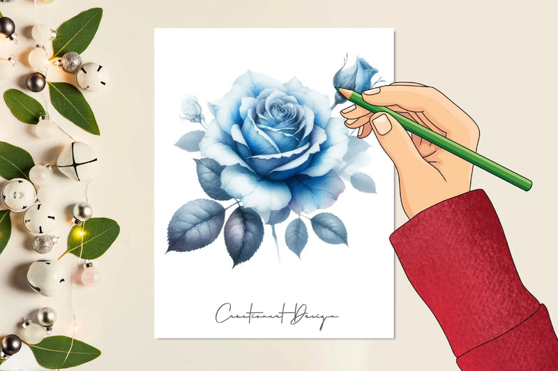 Blue Roses Clipart Bundle - CraftNest - Digital Crafting and Art