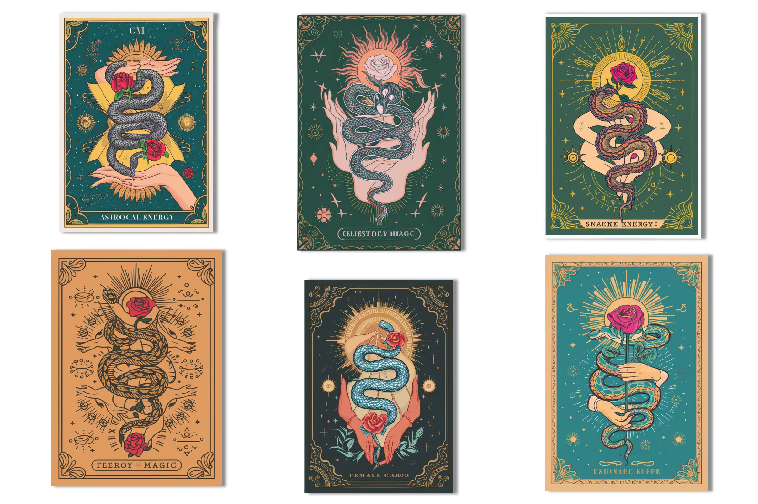 Vintage Style Deck Tarot Card Clipart Bundle - CraftNest - Digital Crafting and Art