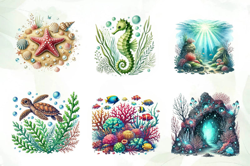 Undersea Clipart Bundle 1 - CraftNest - Digital Crafting and Art