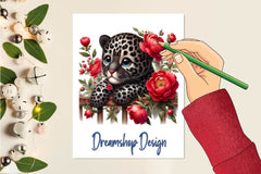 Cute Baby Leopard Clipart Bundle - CraftNest - Digital Crafting and Art