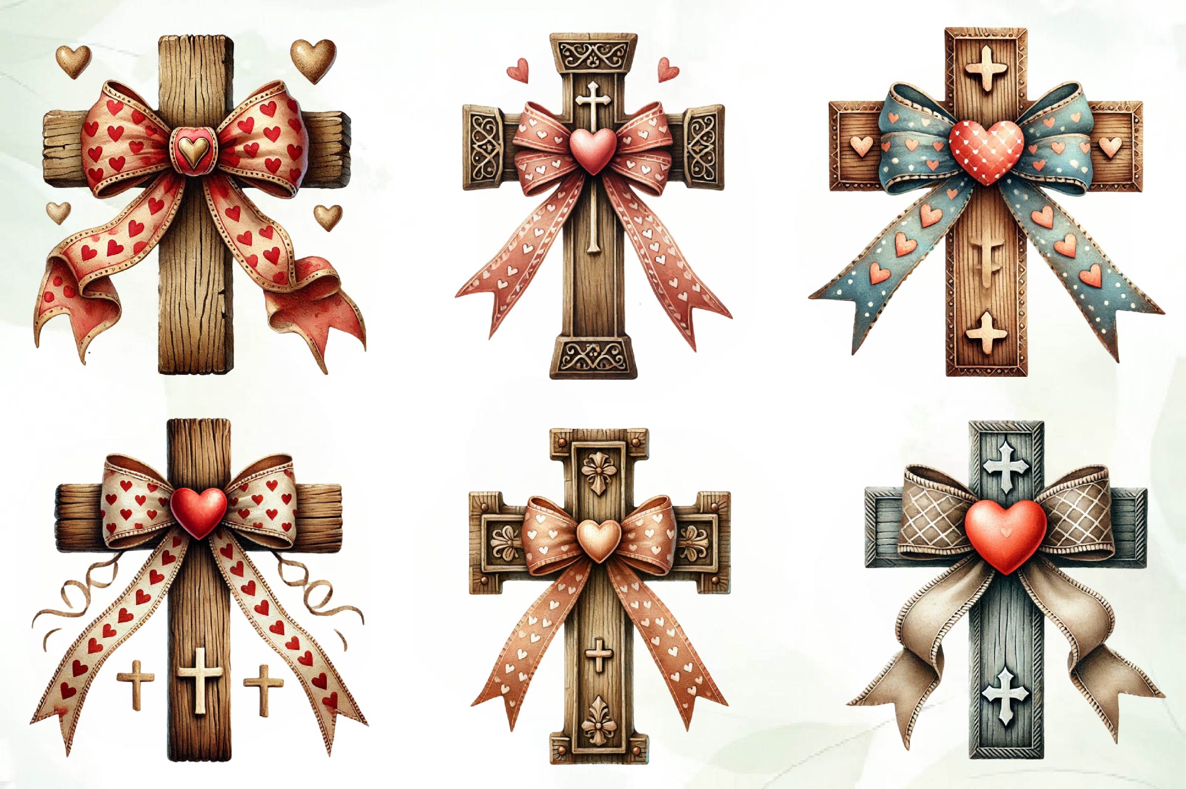 Valentine Cross Clipart Bundle - CraftNest - Digital Crafting and Art