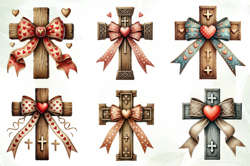 Valentine Cross Clipart Bundle - CraftNest - Digital Crafting and Art