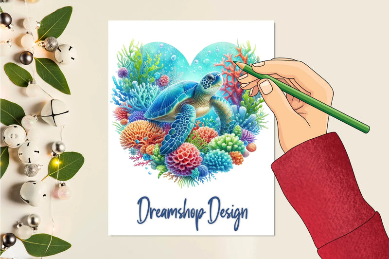 Heart Shaped Turtle Clipart Bundle - CraftNest - Digital Crafting and Art