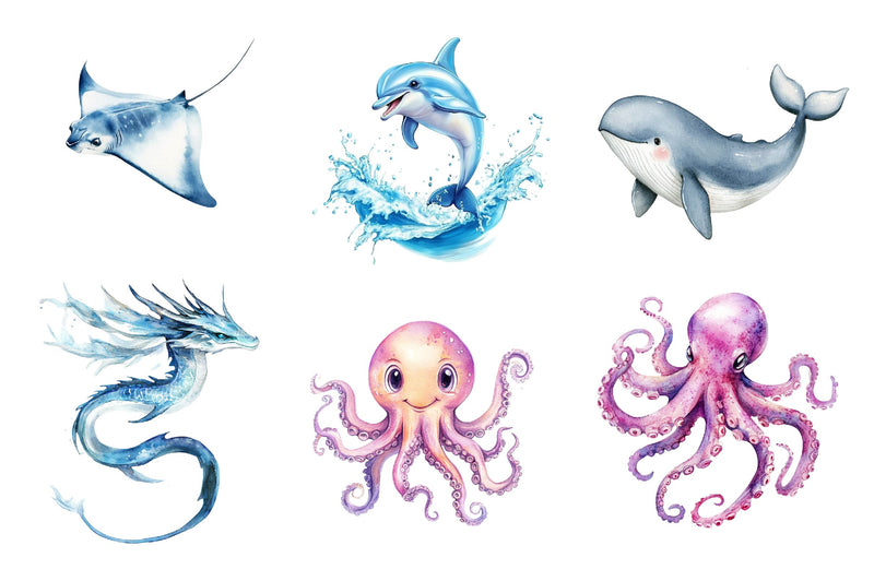 Cute Undersea Life Clipart Bundle - CraftNest - Digital Crafting and Art