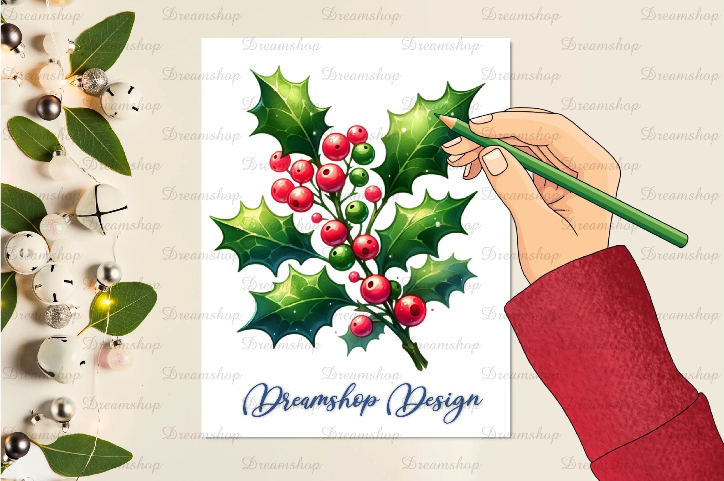 Christmas Holly Clipart Bundle - CraftNest - Digital Crafting and Art