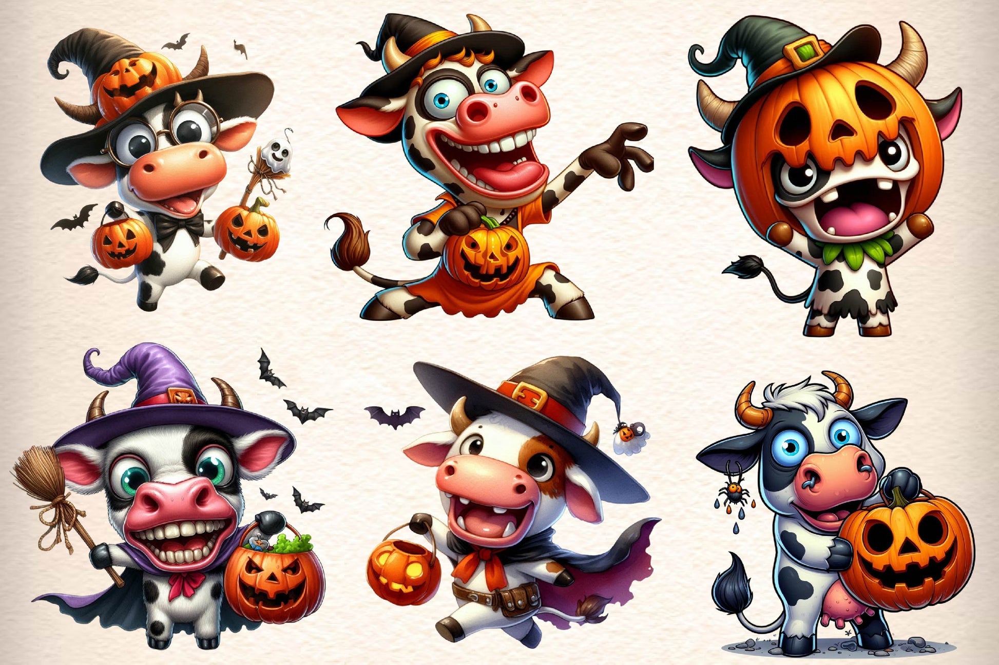 Halloween Cow Clipart Bundle - CraftNest - Digital Crafting and Art