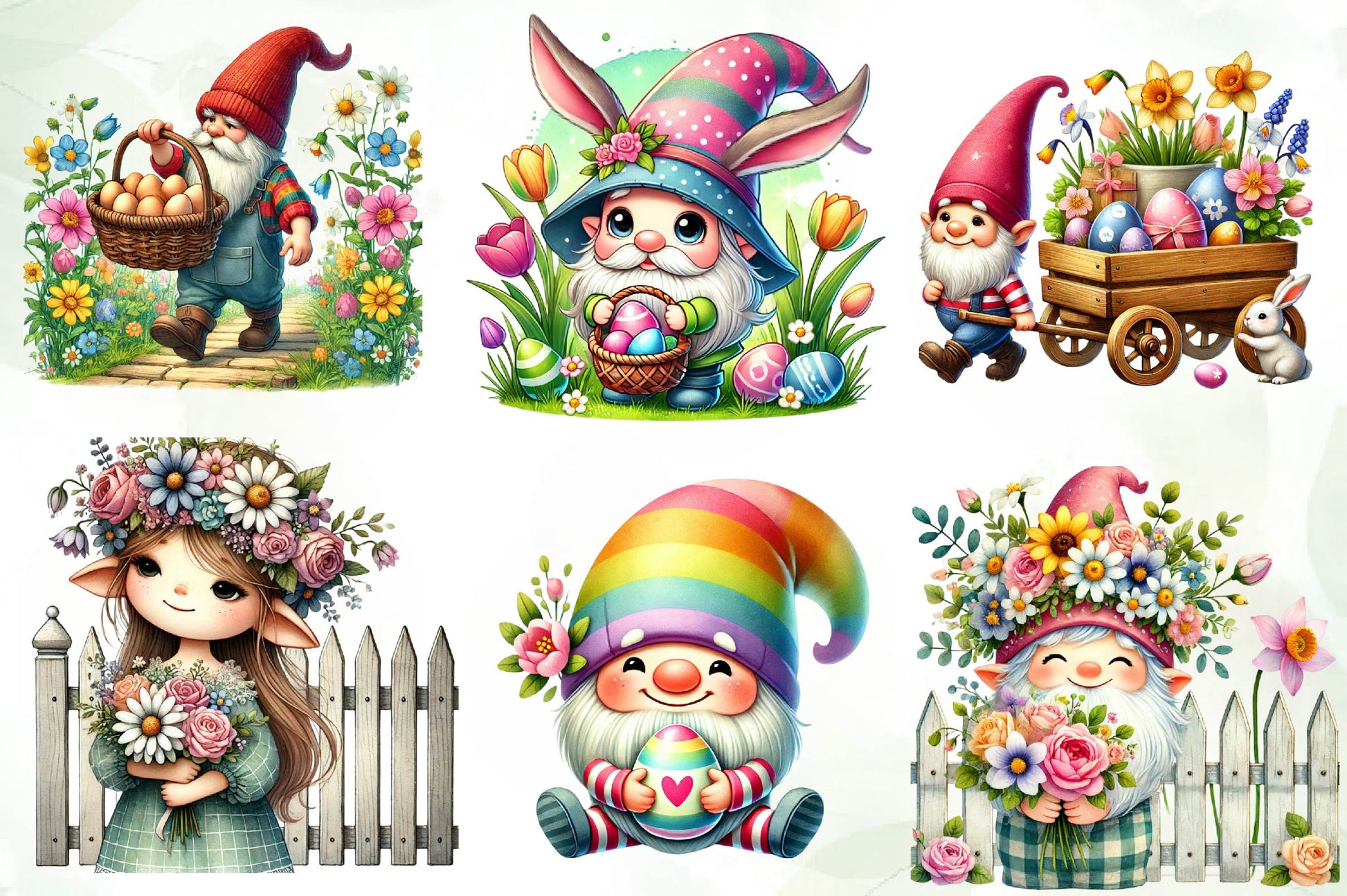 Easter Gnome Clipart Bundle - CraftNest - Digital Crafting and Art
