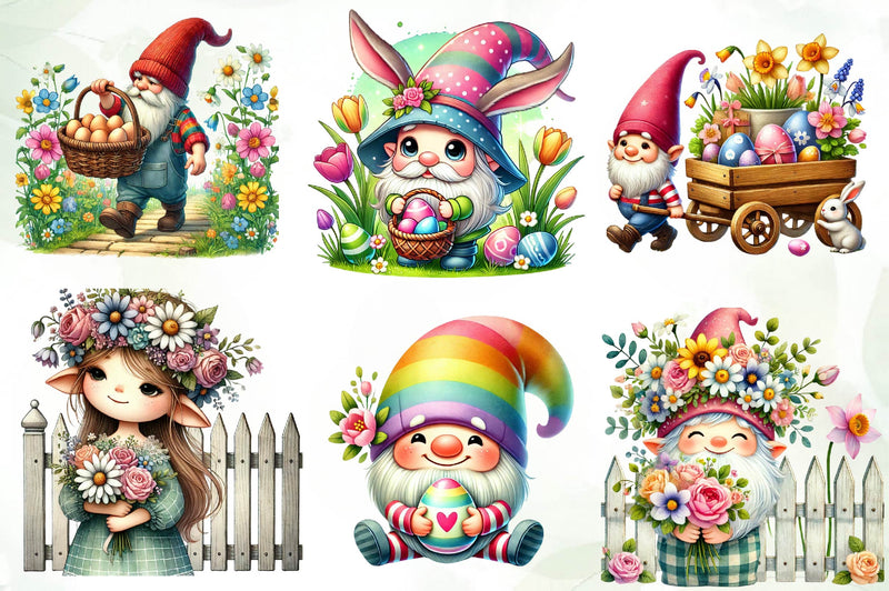 Easter Gnome Clipart Bundle - CraftNest - Digital Crafting and Art