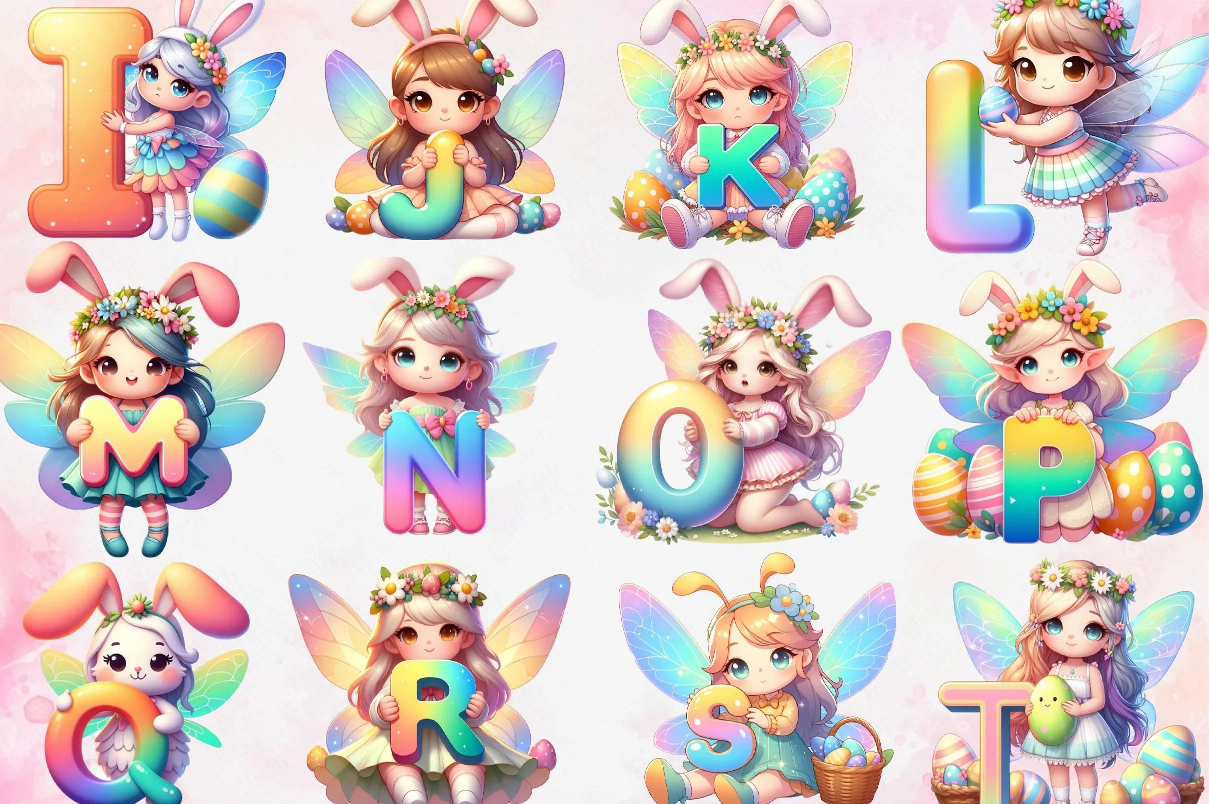 Easter Alphabet Fairy Clipart Bundle - CraftNest - Digital Crafting and Art