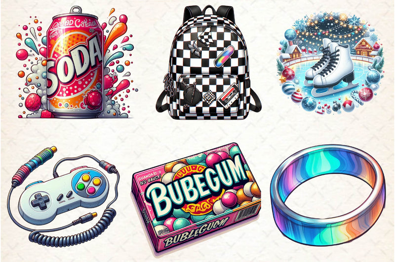 Nostalgic 90s Clipart Bundle - CraftNest - Digital Crafting and Art