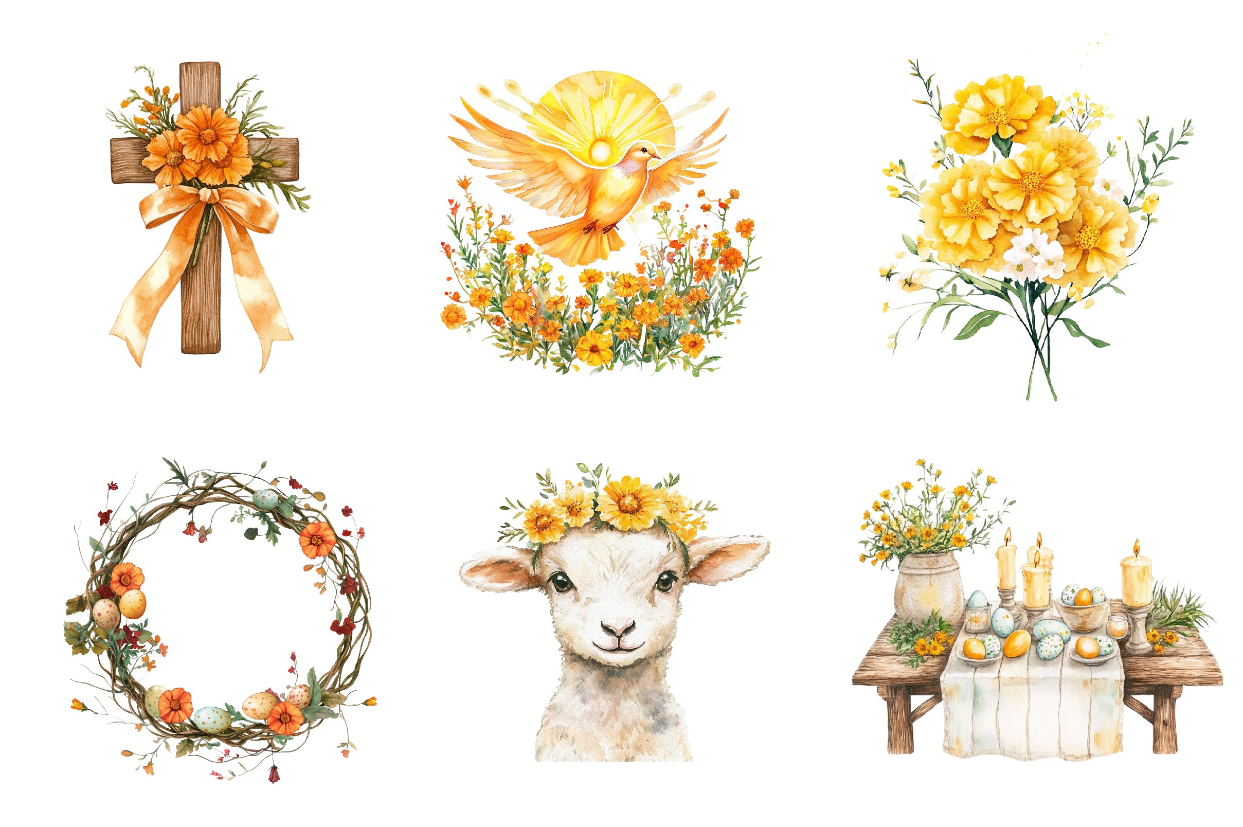Marigold Easter Clipart Bundle - CraftNest - Digital Crafting and Art