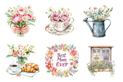 Floral Mothers Day Clipart Bundle - CraftNest - Digital Crafting and Art
